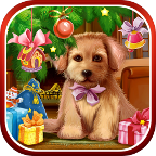 Щенок на Новый Год Живые Обои